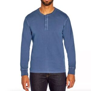 Gap Men's 100% Cotton Long Sleeve Jersey Henley T-Shirt Blue Size Small NEW